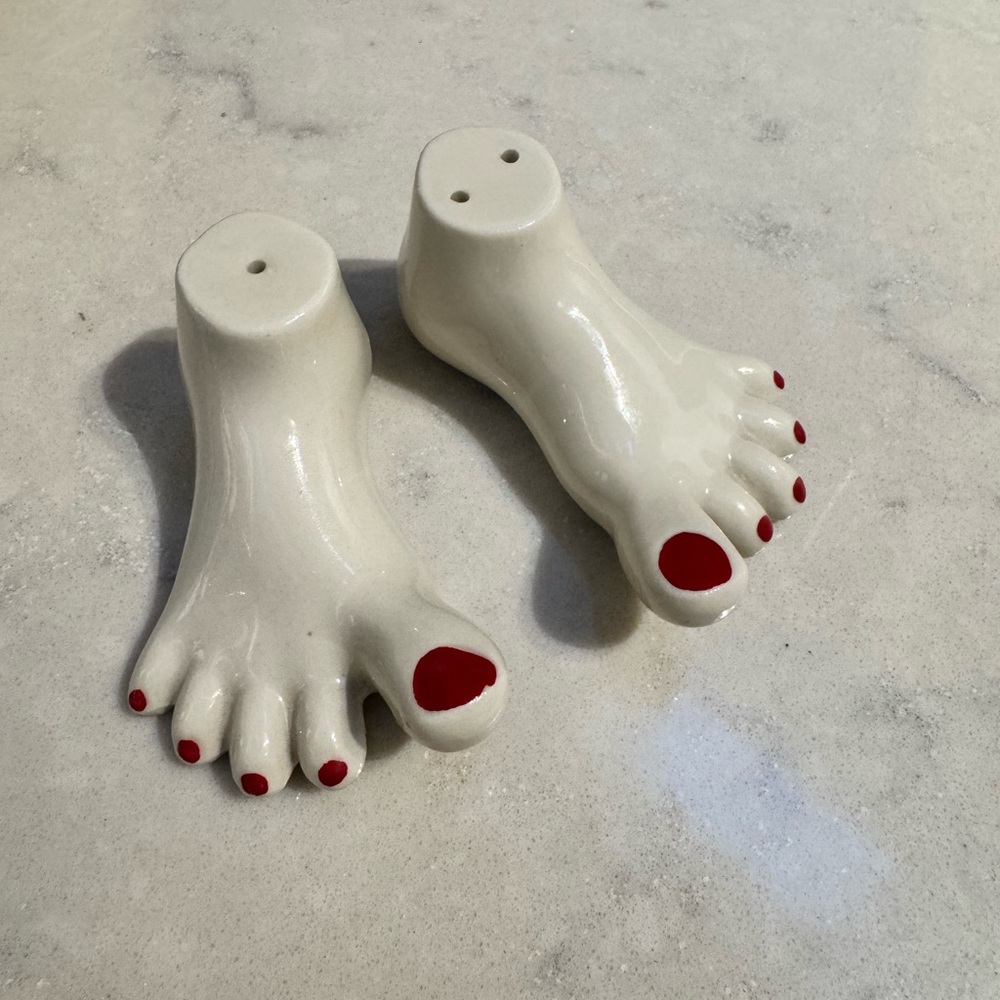 Quirky Foot Shaped Salt and Pepper Shakers